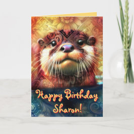 出力抽象芸術フローラパーソナライズされた誕生日 カード