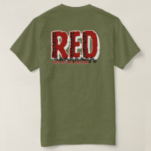 出動兵士に敬意を表するレッド・トライバルTシャツ