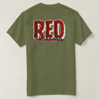 出動兵士に敬意を表するレッド・トライバルTシャツ Tシャツ