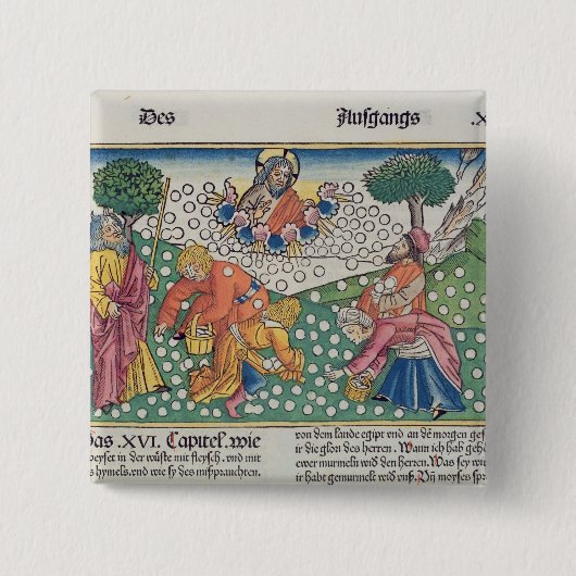 出国16の13-22神はThにウズラおよび天恵を提供します 缶バッジ (正面)