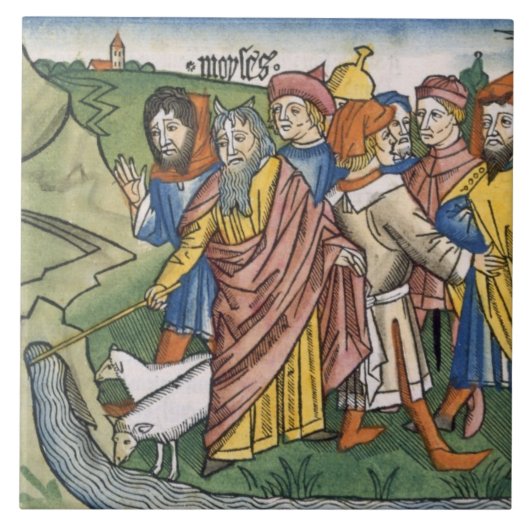 出国17 1-7モーゼはから水流を作ります タイル (正面)