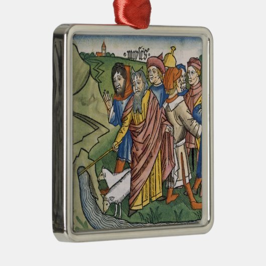 出国17 1-7モーゼはから水流を作ります メタルオーナメント (右)