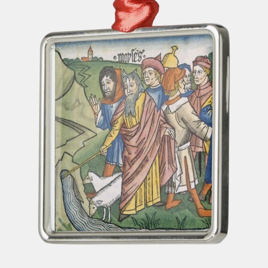 出国17 1-7モーゼはから水流を作ります メタルオーナメント (左)