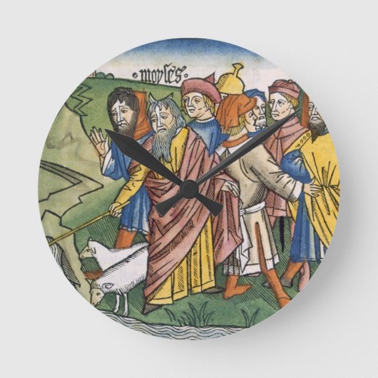 出国17 1-7モーゼはから水流を作ります ラウンド壁時計 (正面)