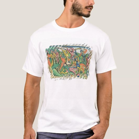 出国17 8-15アーロンおよびHurはモーゼの手を支えます Tシャツ (正面)