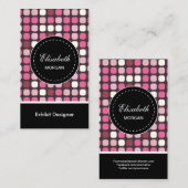 出展デザイナー – ピンクポルカパターン 名刺 (正面/裏面)