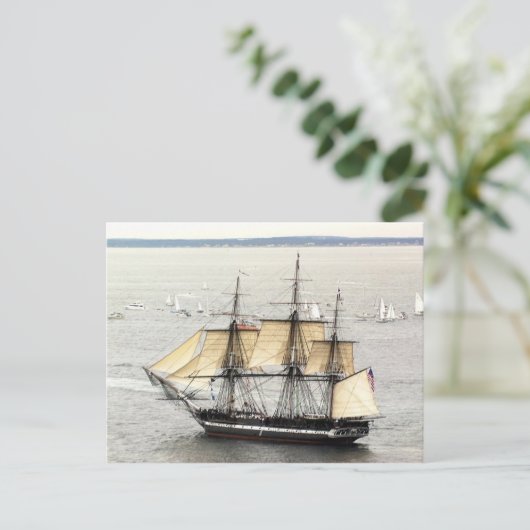 出帆のパレードで行われる米国船憲法 ポストカード (スタンド正面)