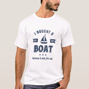 出帆船の買滑稽をおもしろいあしらう Tシャツ