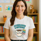 出席とエスプレッソ、おもしろい先生コーヒー Tシャツ