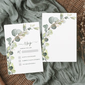 出席のご案内 ユーカリ グリーン 多肉植物 エレガント 招待状