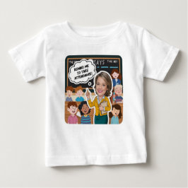 出席を取るように通知する新学期 ベビーTシャツ