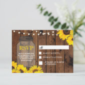 出席案内 ウェディング ラスティックジャー ひまわり 返信カード 招待状 (スタンド正面)