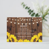 出席案内 ウェディング 木製 ひまわり フラワーカード 出欠カード (スタンド正面)