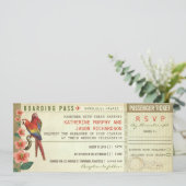 出席確認付の結婚式チケットと航空券 招待状 (スタンド正面)