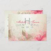 出席確認 - 現代的な花の抽象的な結婚式の招待状 出欠カード (正面/裏面)