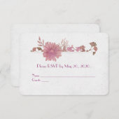 出席確認-誓いの更新 フラワーミズアオイの枠 招待状 (正面/裏面)