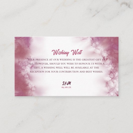 出席者と新郎新婦の引用文を希望する エンクロージャーカード (正面)