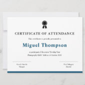 出席証明フォーマル書カード カード (正面)