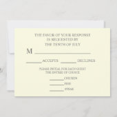 出席返信カード 黄色の花 ウェディング 招待状 (裏面)