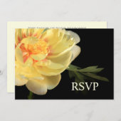 出席返信カード 黄色の花 ウェディング 招待状 (正面/裏面)