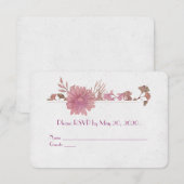 出席・誓いの更新 花の水彩画の枠線 招待状 (正面/裏面)