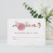 出席・誓いの更新 花の水彩画の枠線 招待状 (スタンド正面)