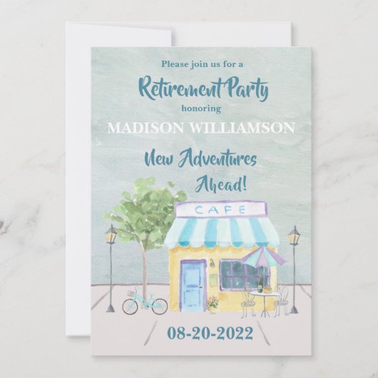 出張テーマ退職パーティー 招待状 (正面)