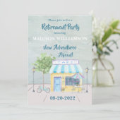 出張テーマ退職パーティー 招待状 (スタンド正面)