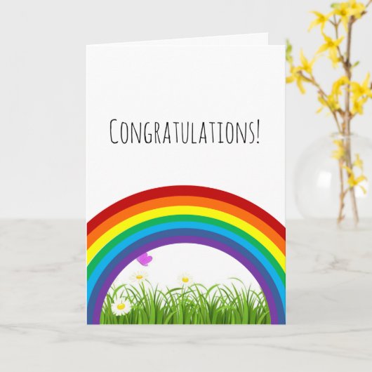 出来お祝い! カード (黄色い花)