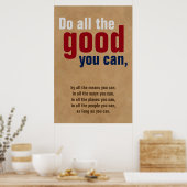 出来る限りのことをするやる気を起こさせる引用文・ブラウン ポスター (キッチン)