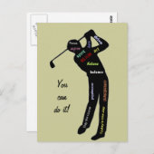 出来る！ゴルフ、スポーツ、言葉やる気を起こさせる類 ポストカード (正面/裏面)