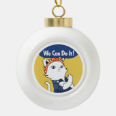 出来る!ホワイトキャットロージー・ザ・リベッター セラミックボールオーナメント (正面)