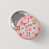 出来る！1/4"の弓を結べる 缶バッジ (正面&裏面)