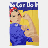 出来る！Rosie The Riveter WWIIのポスター キッチンタオル (縦)