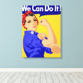 出来る！Rosie The Riveter WWIIのポスター キャンバスプリント (インサイチュ (ウッドフロア))