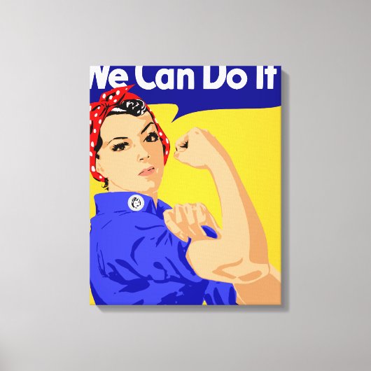 出来る!Rosie The Riveter WWIIのポスター キャンバスプリント (正面)