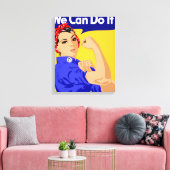 出来る!Rosie The Riveter WWIIのポスター キャンバスプリント (インサイチュ (リビング))