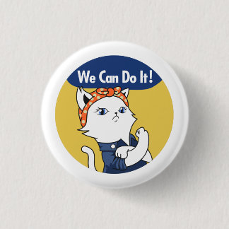 出来る！White Cat Rosie the Riveterボタン 缶バッジ