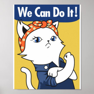 出来る!White Cat Rosie the Riveterポスター ポスター