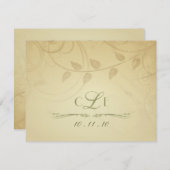 出欠カード - 秋の結婚式招待状 - 返信カード (正面/裏面)