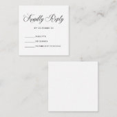 出欠シンプルエレガント確認 |白黒予算 エンクロージャーカード (正面/裏面)