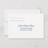 出欠ハガキ | ブラシカリグラフィー - ネイビーブルー 招待状 (裏面)