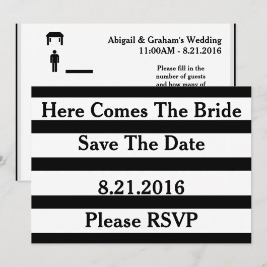 出欠席と食事の返信 招待状 (正面/裏面)