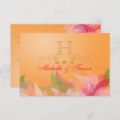 出欠確認 - オレンジの秋のウェディング返信カード 出欠カード (正面/裏面)