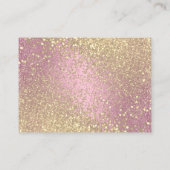 出欠確認 - ピンクとゴールドのグリッター エンクロージャーカード (裏面)