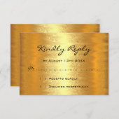 出欠確認 ブライダルシャワー ゴールド フォイル シンプリー 出欠カード (正面/裏面)