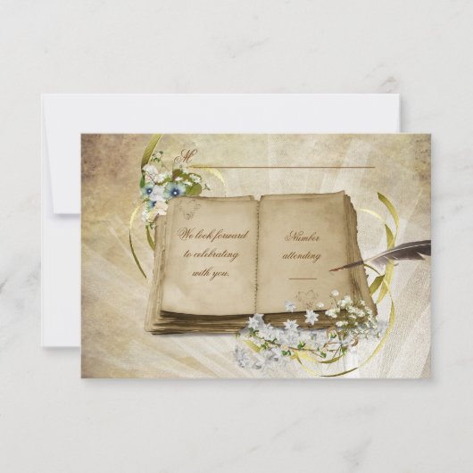 出欠確認- 古い結婚式の本 出欠カード (正面)