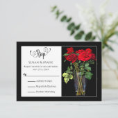 出欠確認, 赤いバラコレクション/ブラック/レッド, 水平 出欠カード (スタンド正面)