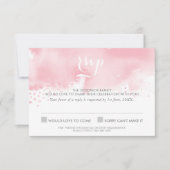 出欠返信カード 水彩 淡いピンク 招待状 (正面)