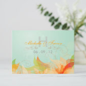 出欠連絡 - 水彩抽象ウェディング招待状 出欠カード (スタンド正面)